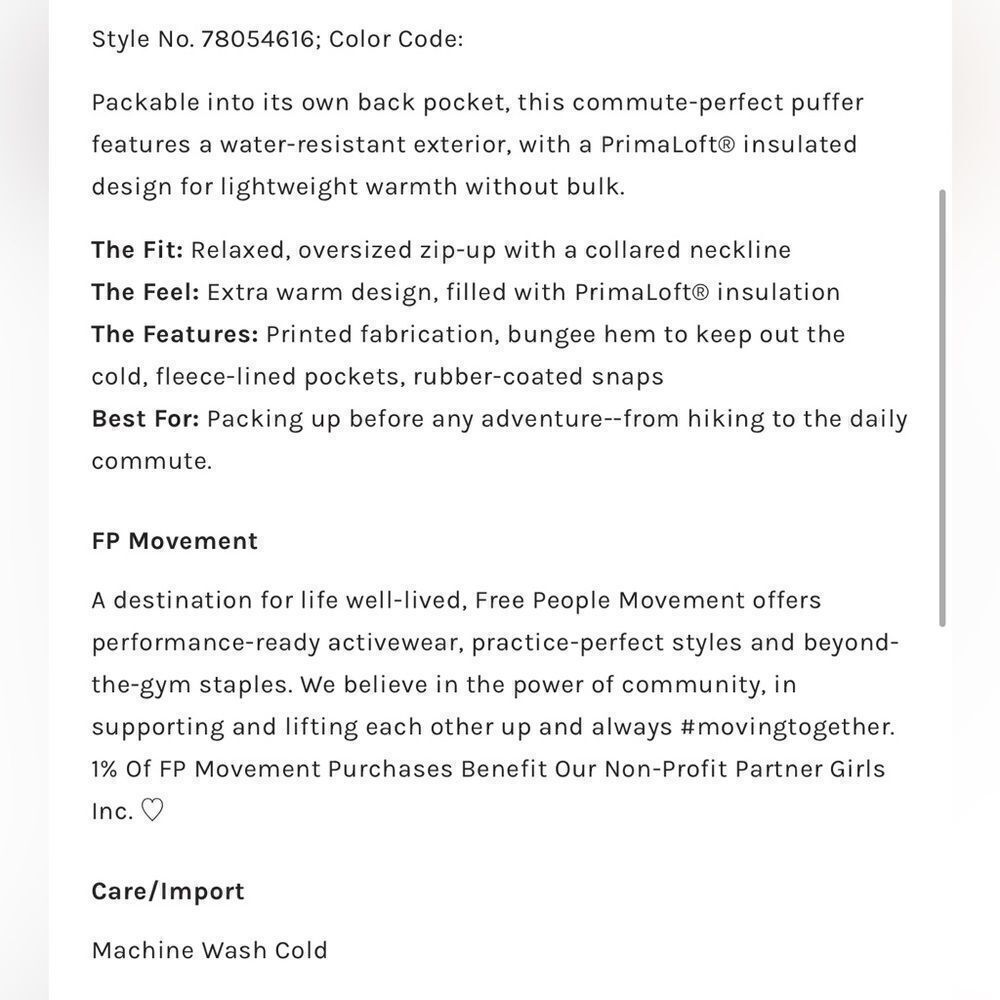 Free People Phoebe Printed Packable Puffer Jacket - Picture 6 of 6